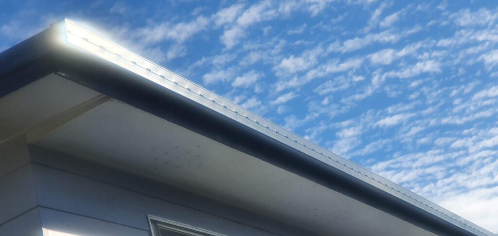 New metal roof replacement with gutter guards Brisbane